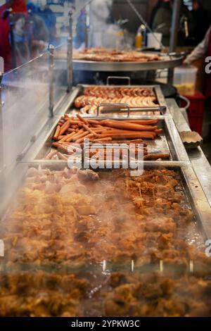 Various Sausages On Market Stall France Stock Photo Alamy