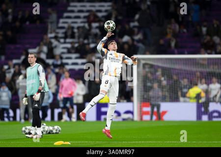 Madrid Spain March Federico Valverde Of Real Madrid Qin The Bench