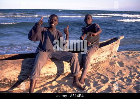 Local boys on the beach, near Paje, East coast of Zanzibar 