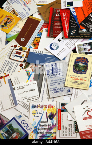 Pile Of Mixed Business Cards Dsca Stock Photo Alamy