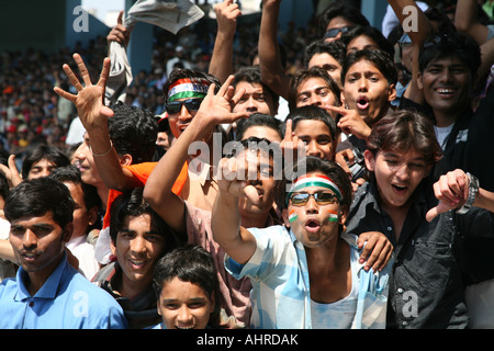 Indian Cricket Fans Stadium Excited Mumbai Stock Photo Alamy