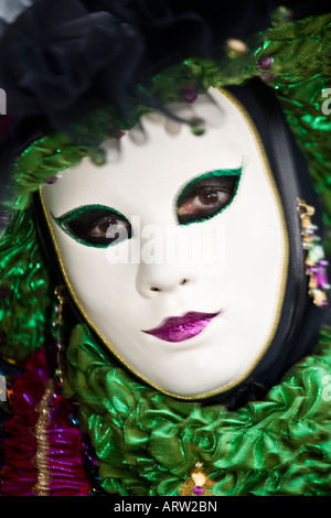 Venetian Masked Street Performers Dressed In Carnival Costumes