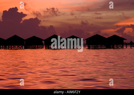 Sipidan Water Village Resort At Sunset Stock Photo Alamy