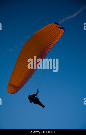 Paraglider Cornwall Uk Stock Photo Alamy