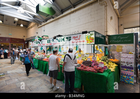 Food Stalls In The Edwardian Kirkgate Market Leeds West Yorkshire