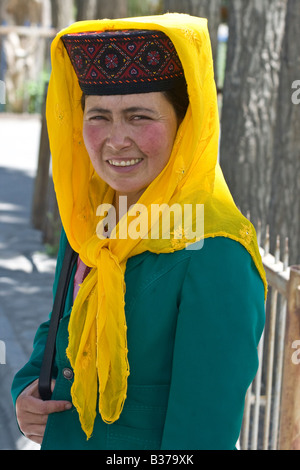 Tajik Chinese Woman In Tashkurgan In Xinjiang Province China Stock