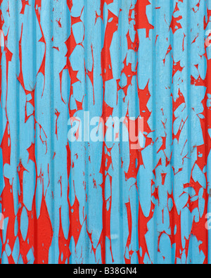 Blue And Red Paint Peeling Off Green Ceramic Wall Tiles Stock Photo Alamy