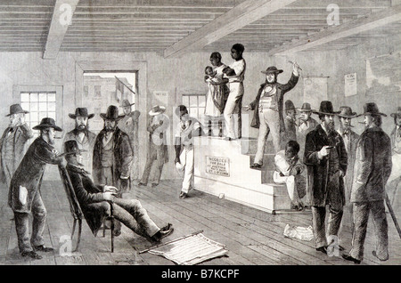 Slavery Slave Trade Auction In Richmond Virginia Contemporary French Wood Engraving Usa