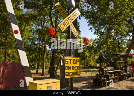 railroad crossing train brackenridge park alamy gate antonio zoo miniature san