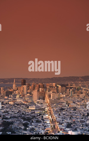 City Skyline Viewed From Twin Peaks San Francisco California United