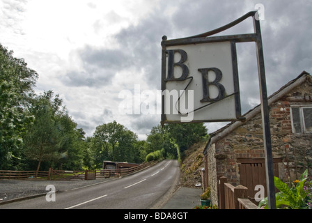 B&B Bed And Breakfast Hotel Sign And Regulatory Road Sign “go Stock ...