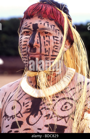 Mehinako Indigenous People Xingu Amazon Rain Forest Brazil Body