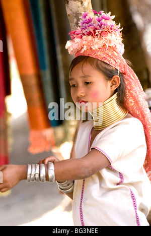 1 One Padaung Karen Girl Long Neck Brass Neck Rings Home On Stilts