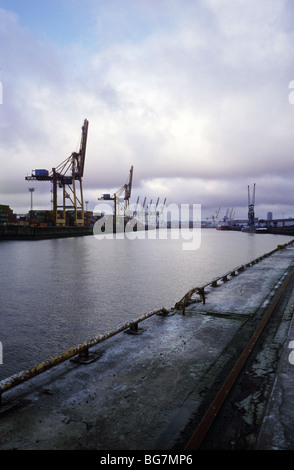 Container Ship Loading In Steinwerder Harbour At The South West