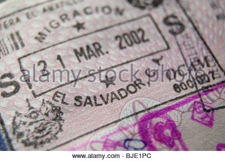 Entry Stamp Placed In Passport By Swaziland Customs At Lavumisa Stock 