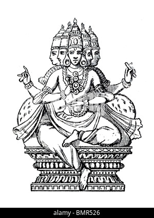 Brahma One Of The Main Gods In Hinduism And Saraswati Indian Goddess