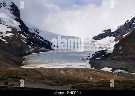 Athabasca Glacier And Mountains Along Icefield Parkway Jasper National