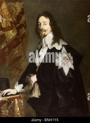Charles I, King of England (1600-1649) at the Hunt. Portrait by Stock