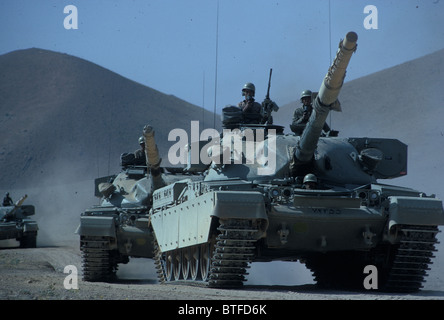 Iranian Army Tanks On Military Exercise In The Desert Near Persian 