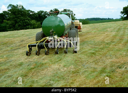 manure hog liquid injecting agriculture chemical application into soil hay iowa field usa alamy