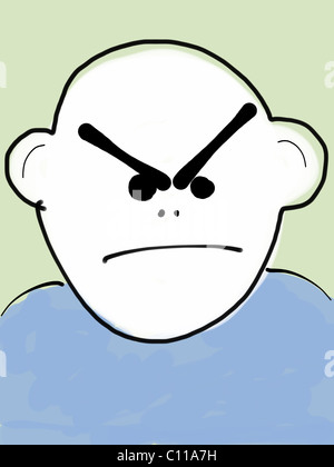 cartoon annoyed man Stock Vector Art & Illustration, Vector Image