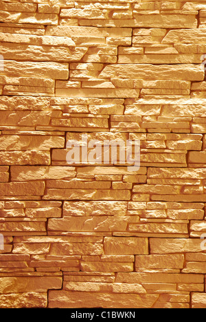 Unshaped Stone Wall Illuminated Stock Photo Alamy