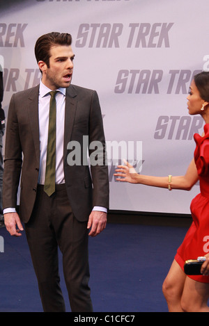 Zachary Quinto Zoe Saldana German Premiere Of Star Trek At CineStar