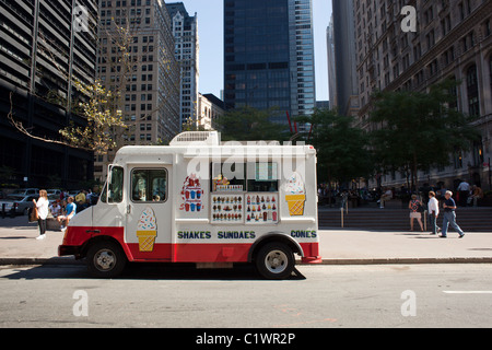 ice cream truck mr softee manhattan nyc alamy downtown york midtown