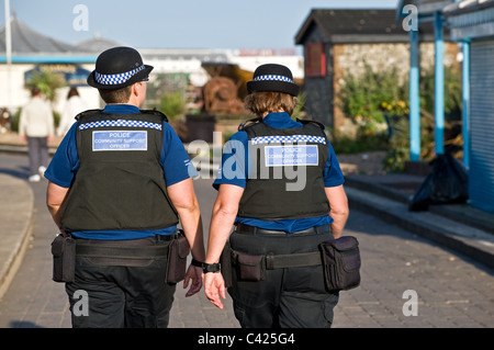 police support officers female community patrolling officer alamy obese uniform street london pcso brighton seafront england