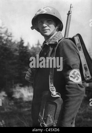Sudeten German Volunteer Corps in the Czech town of Asch, 1938 Stock