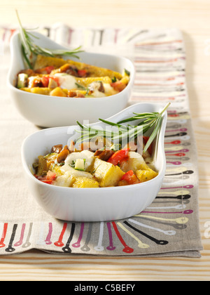 Zucchini With Mushrooms And Polenta Au Gratin Stock Photo Alamy