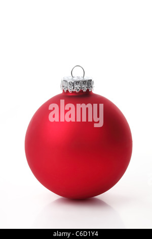 Red Christmas Ball Isolated On Black Background Stock Photo Alamy