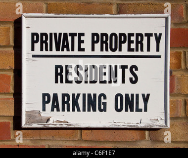 private residents only parking sign property gate attached alamy