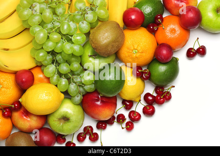 Summer Fresh Fruits Isolated On White Stock Photo Alamy