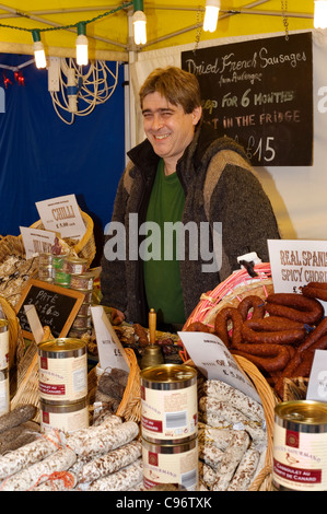 Various Sausages On Market Stall France Stock Photo Alamy