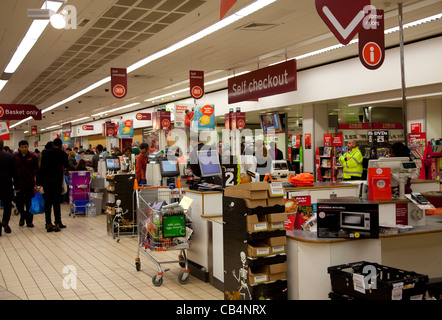 Self Checkout Tills In Sainsbury's Supermarket, England, UK Stock Photo ...