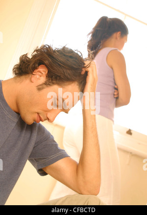 Couple On Stairs Semi Back View Of Female Long Brunette Hair In