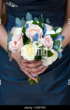 Wedding Bouquet Of Flowers Including A Pink Rose Stock Photo Alamy