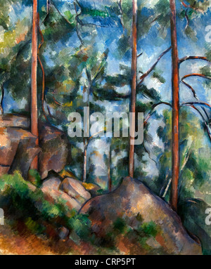 Paul Cezanne Pines And Rocks Oil On Canvas Museum Of Modern Art