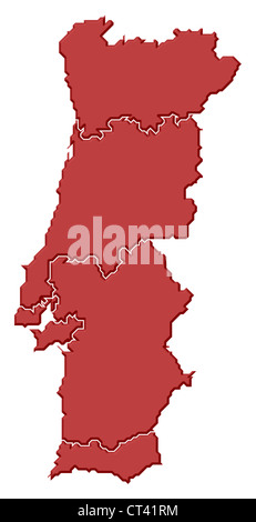 Political Map Of Portugal With The Several Regions Stock Photo Alamy