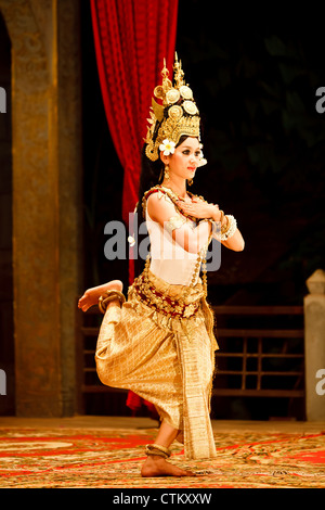 Apsara Dancer In Traditional Costume Phnom Penh Cambodia Stock Photo