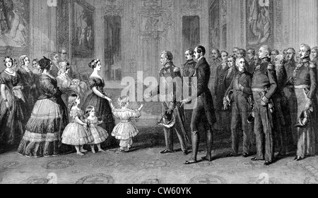 Queen Victoria receiving Louis Philippe I of France in royal railway Stock Photo: 83337933 - Alamy