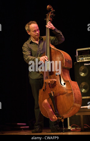 Double Bass Player Alec Dankworth Performing At Brecon Jazz Festival