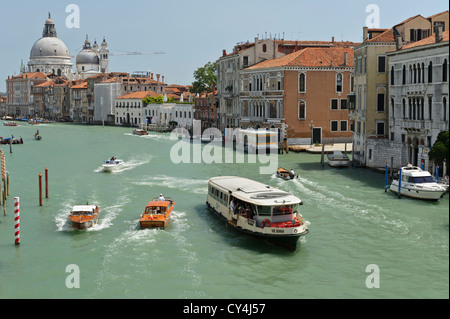 Daily Traffic On The Grand Canal And The Church Of The Santa Maria