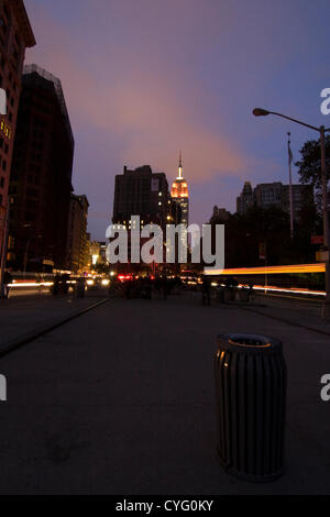 November 3 2012 New York NY US New York City Transit Worker Stands