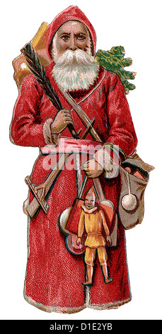 Santa Claus Standing Bag With Gifts And Toys Stock Photo Alamy