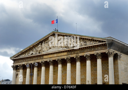 Detail Of The Facade Of The French National Assembly Building Also