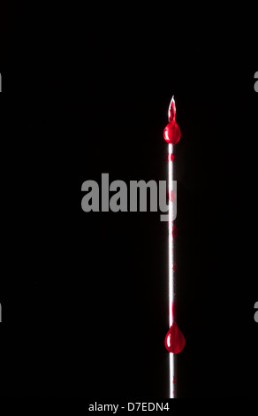 Sharp Drops At Black Background Stock Photo Alamy