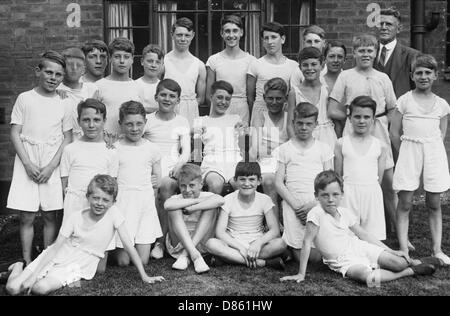 Boys Club Gym Class Group Photograph 1934 Stock Photo 