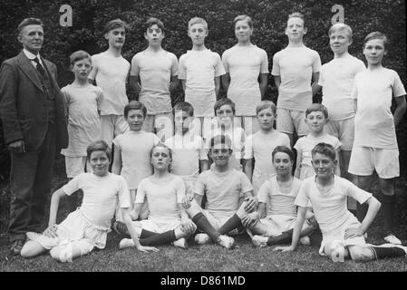Boys Club Gym Class Group Photograph 1933 Stock Photo 